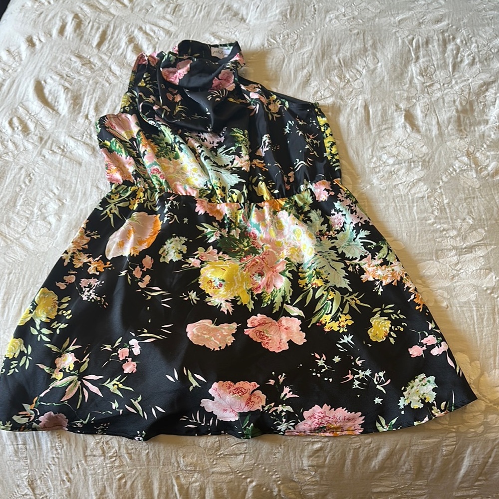 Petal & Pup Black Pleated High Neck Sundress